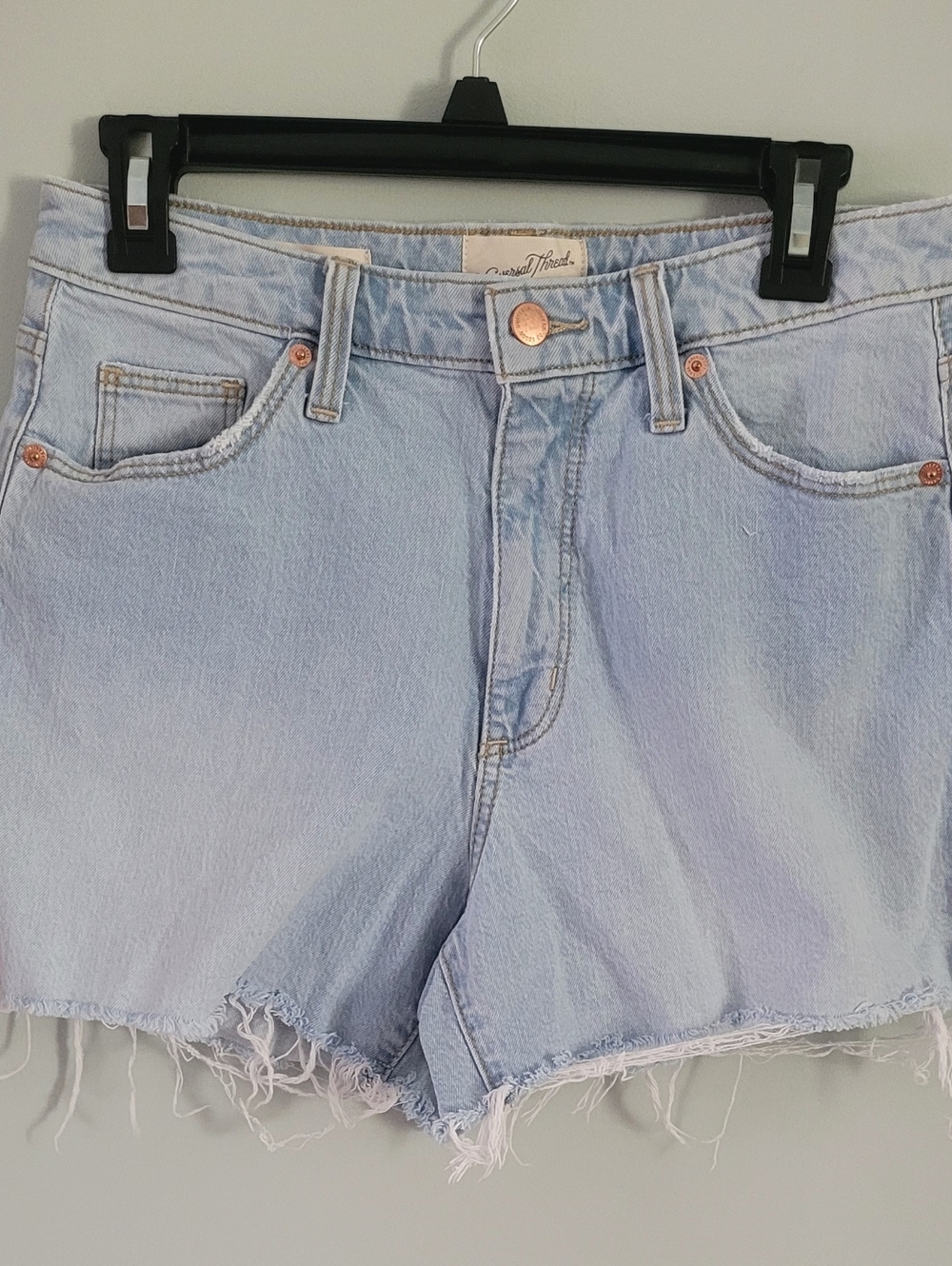 Juniors Universal Thread Light Blue Frayed Denim Cutoff Shorts